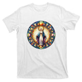 Mother Mary Stained Glass Collection: Mother Of God Jesus Christ Catholic T-Shirt