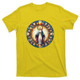 Mother Mary Stained Glass Collection: Mother Of God Jesus Christ Catholic T-Shirt