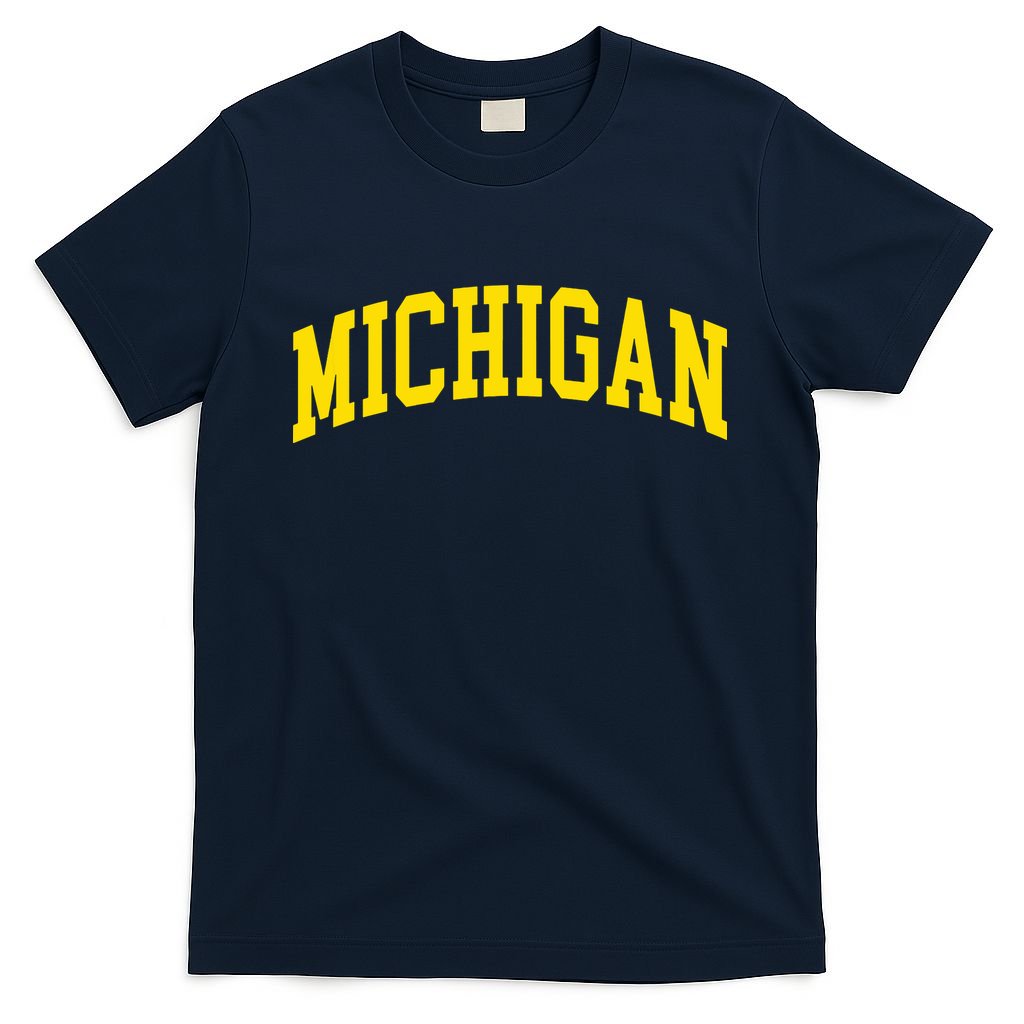 Michigan Mi Usa United States Font T-Shirt