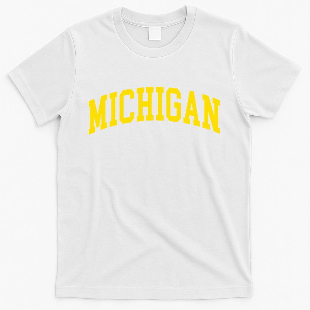 Michigan Mi Usa United States Font T-Shirt