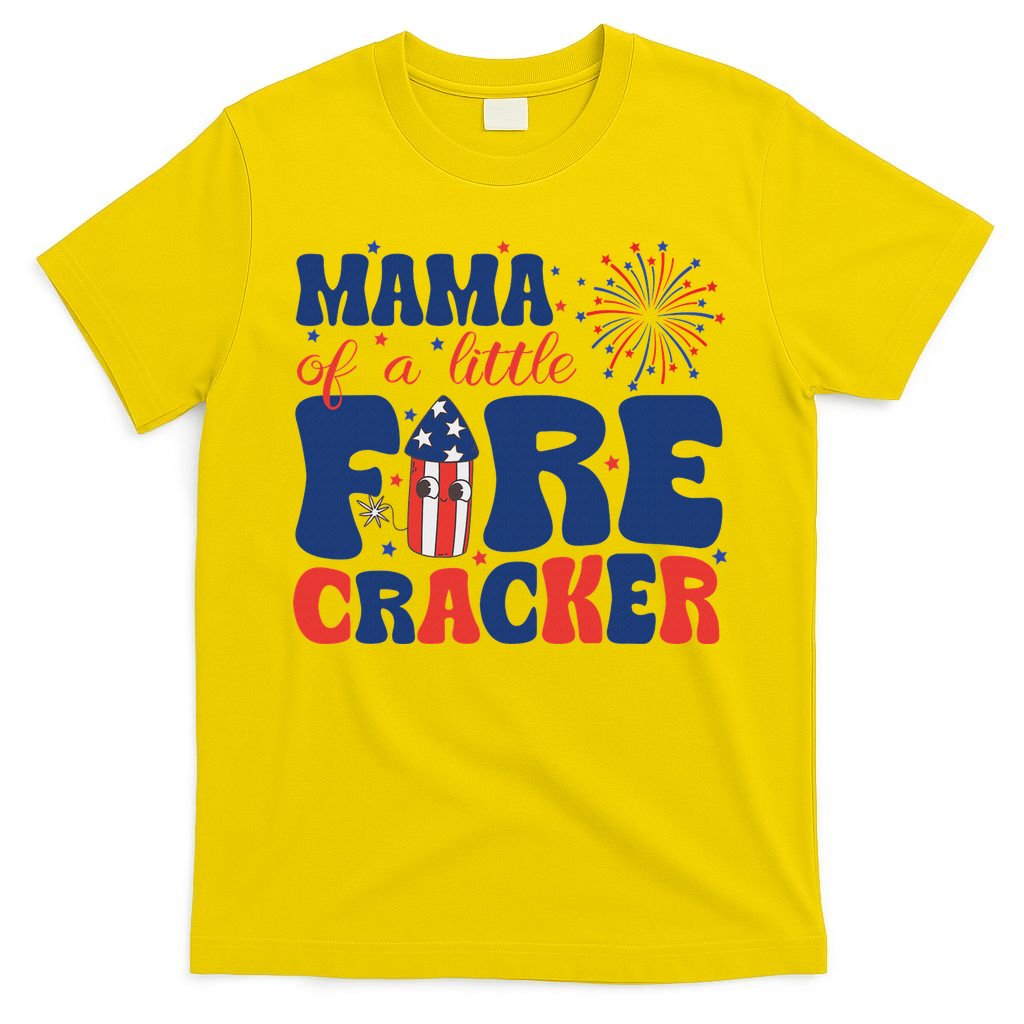 Mama Of A Little Firecracker Family Matching 4th Of July T-Shirt