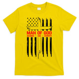 Man Of God Husband Dad Grandpa USA United States Flag Dad Father's Day T-Shirt
