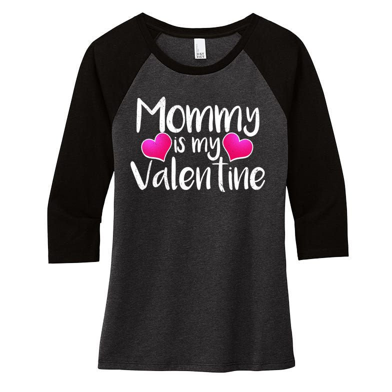 Mommy Is My Valentine Women's Tri-Blend 3/4-Sleeve Raglan Shirt