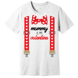 Mommy Is My Valentine Cute Bow Tie Suspenders Premium T-Shirt