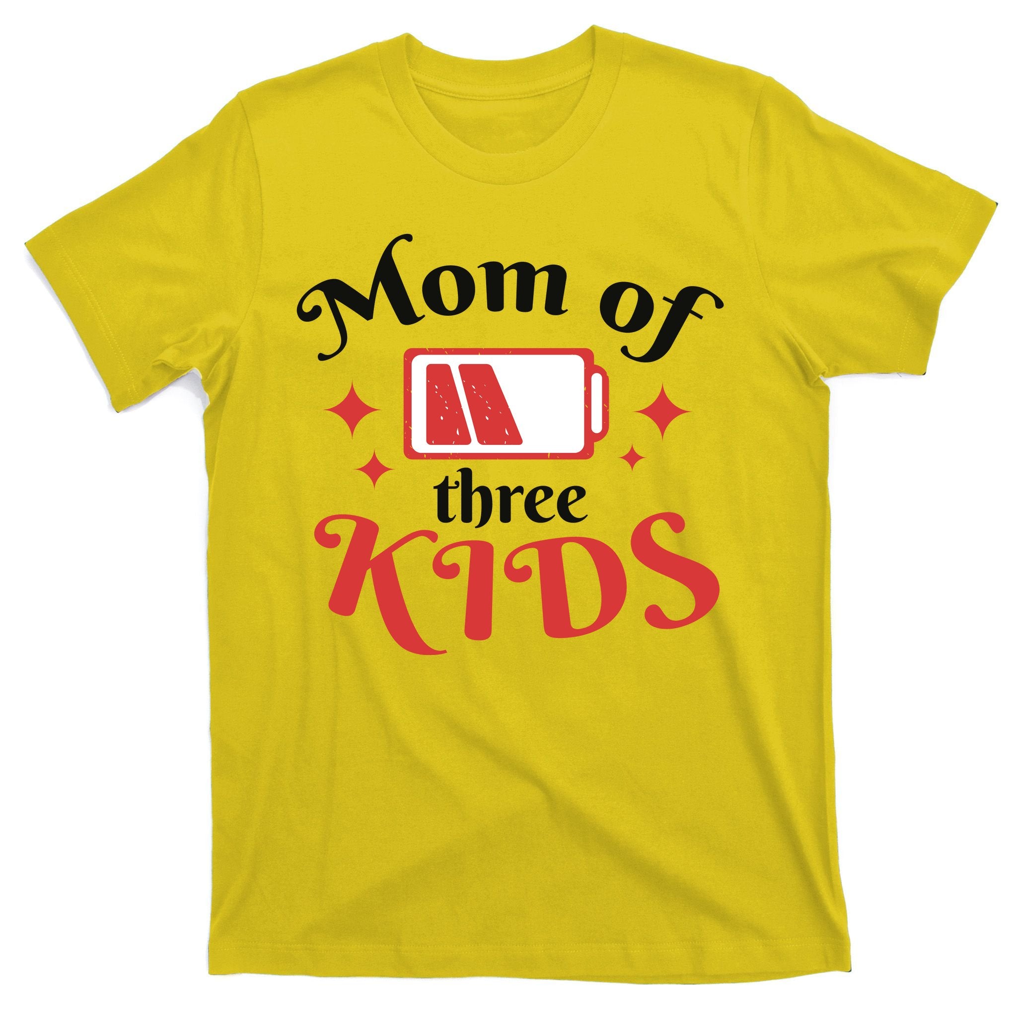Mom Of Three Kids Battery Low T-Shirt