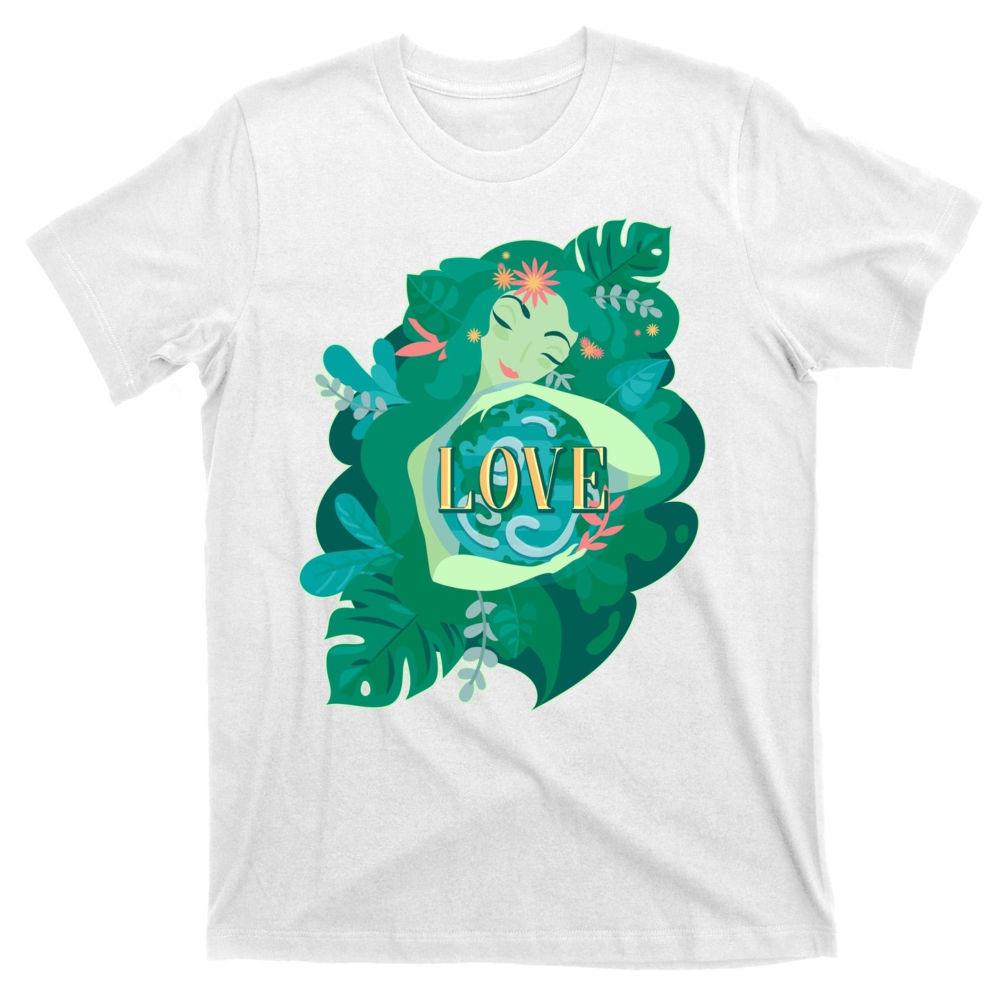 Mother Earth Hugging Earth Love Earth Day T-Shirt