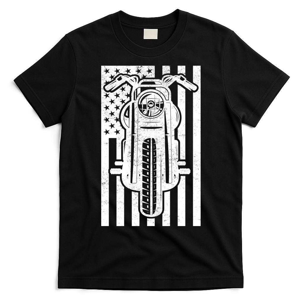 Motorcycle Biker USA Flag T-Shirt