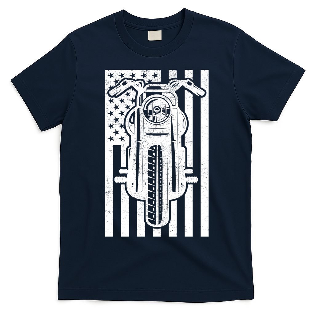 Motorcycle Biker USA Flag T-Shirt
