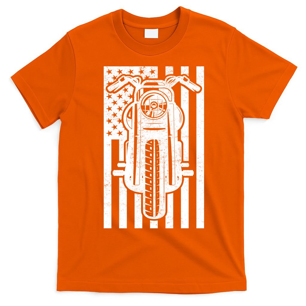 Motorcycle Biker USA Flag T-Shirt