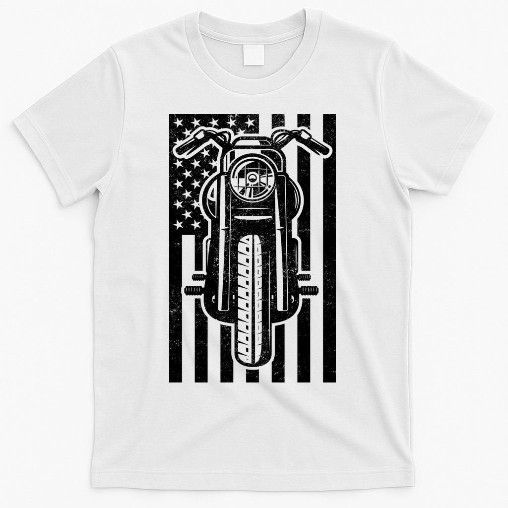 Motorcycle Biker USA Flag T-Shirt