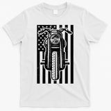 Motorcycle Biker USA Flag T-Shirt