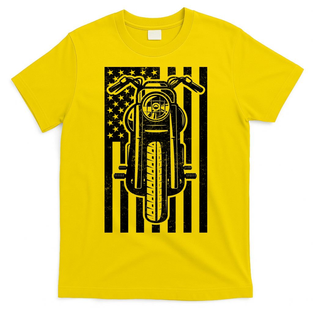 Motorcycle Biker USA Flag T-Shirt