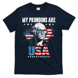 My Pronouns Are USA George Washington 4th Of July US American Flag T-Shirt