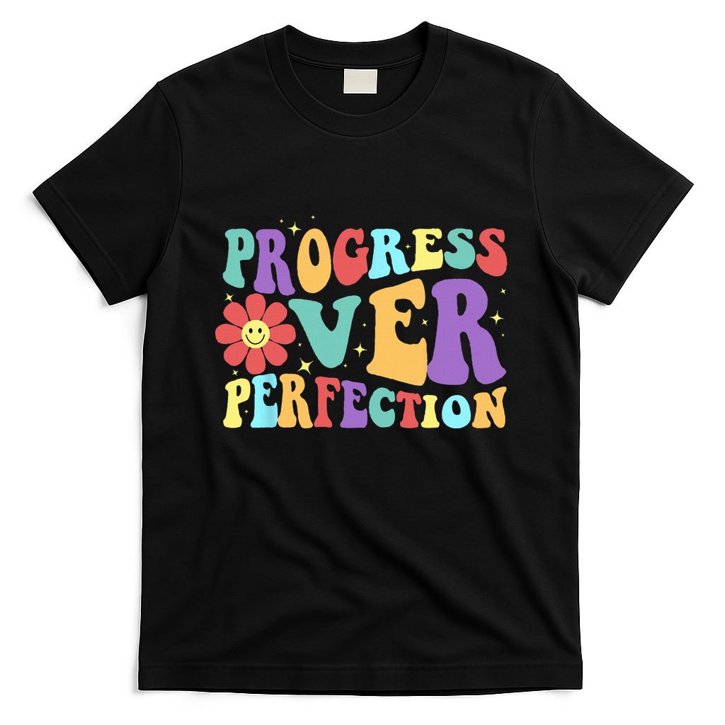 Motivational Progress Over Perfection Back To School Teacher T-Shirt