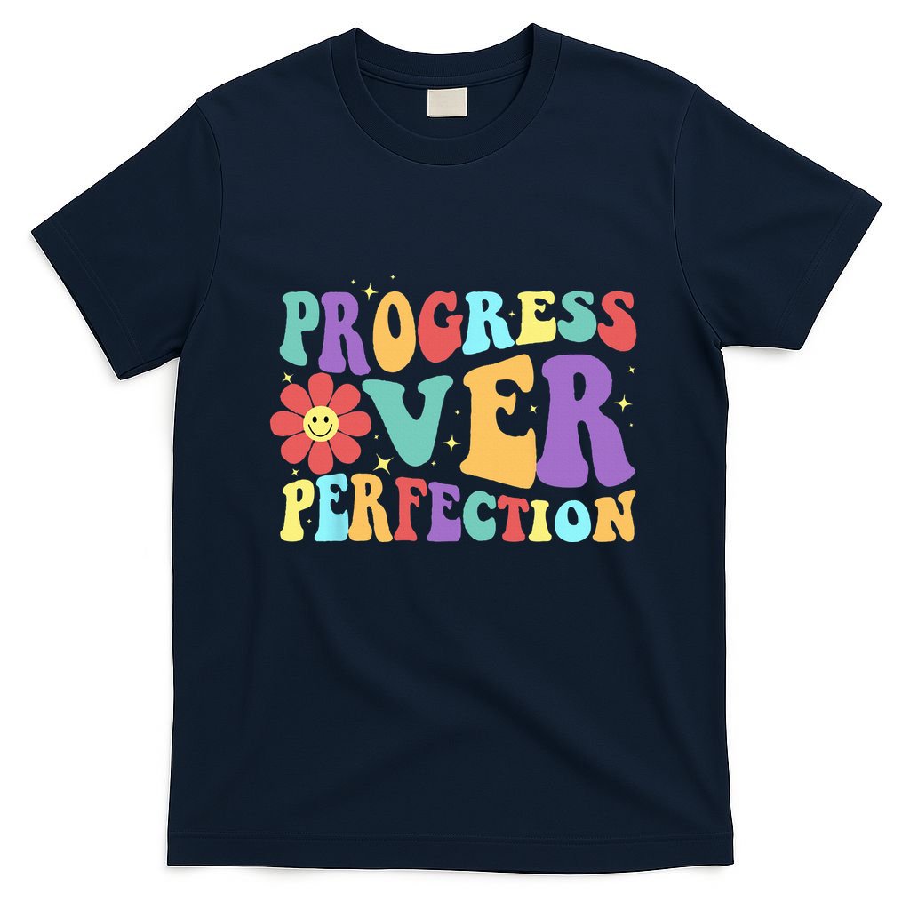 Motivational Progress Over Perfection Back To School Teacher T-Shirt