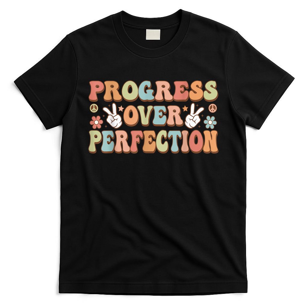 Motivational Progress Over Perfection Back To School Teacher T-Shirt