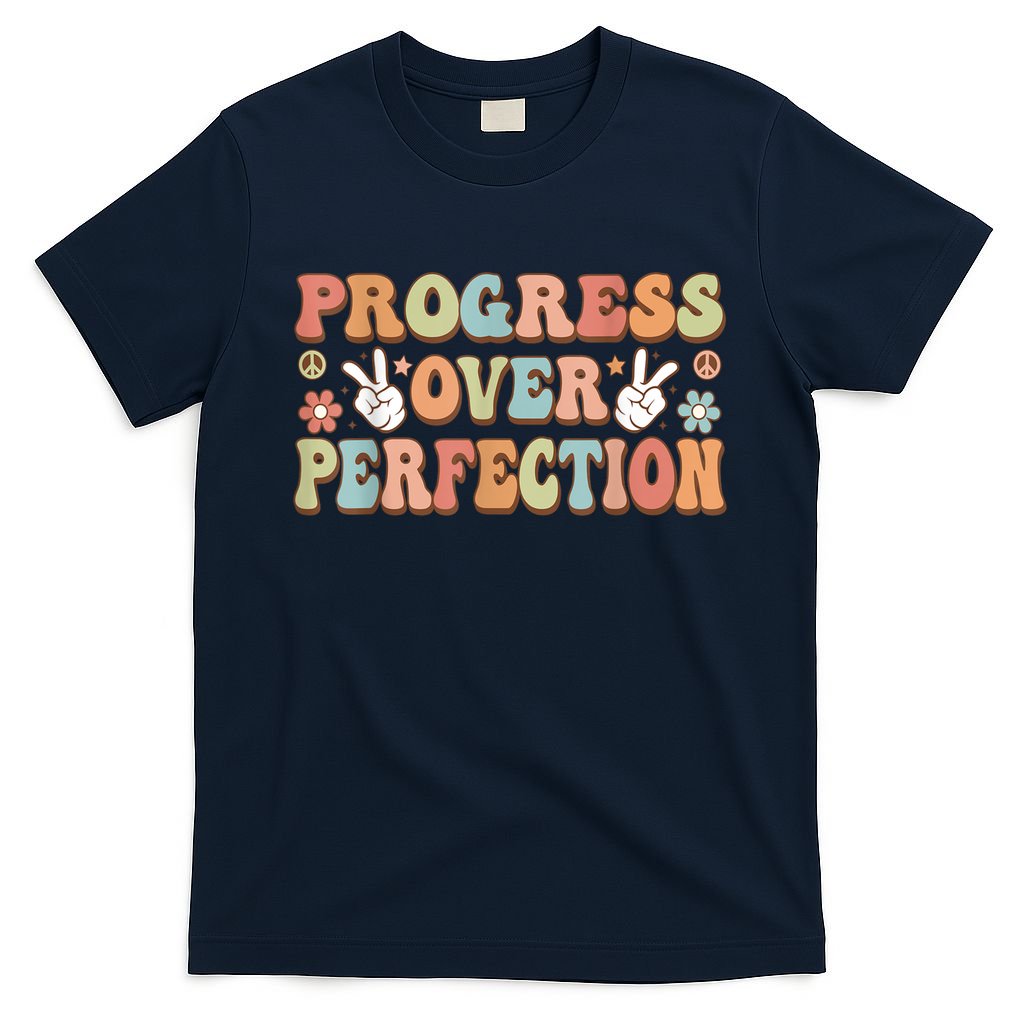 Motivational Progress Over Perfection Back To School Teacher T-Shirt