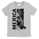Merica Patriotic Pro Gun USA Liberty Lady 4th Of July Gun T-Shirt