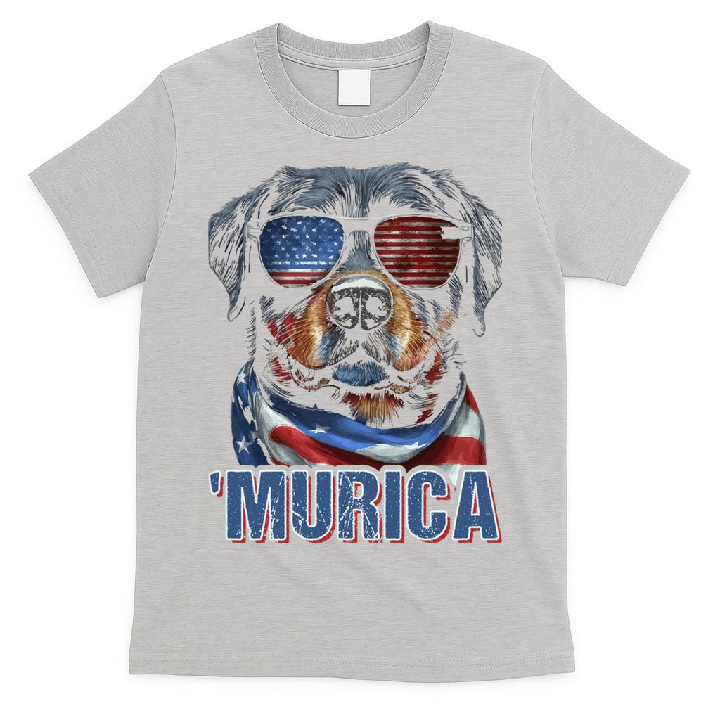 Murica Patriotic Rottweiler 4th Of July Dog T-Shirt