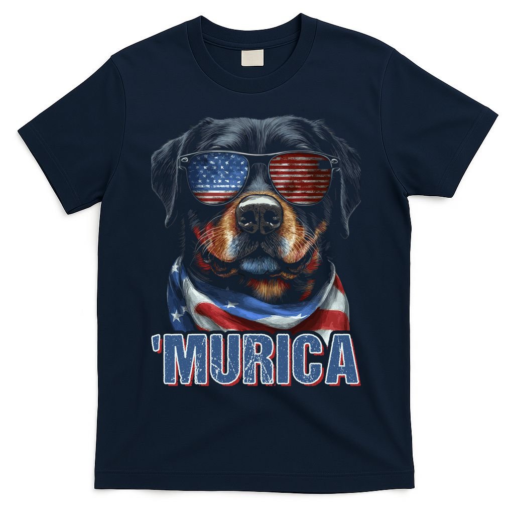Murica Patriotic Rottweiler 4th Of July Dog T-Shirt