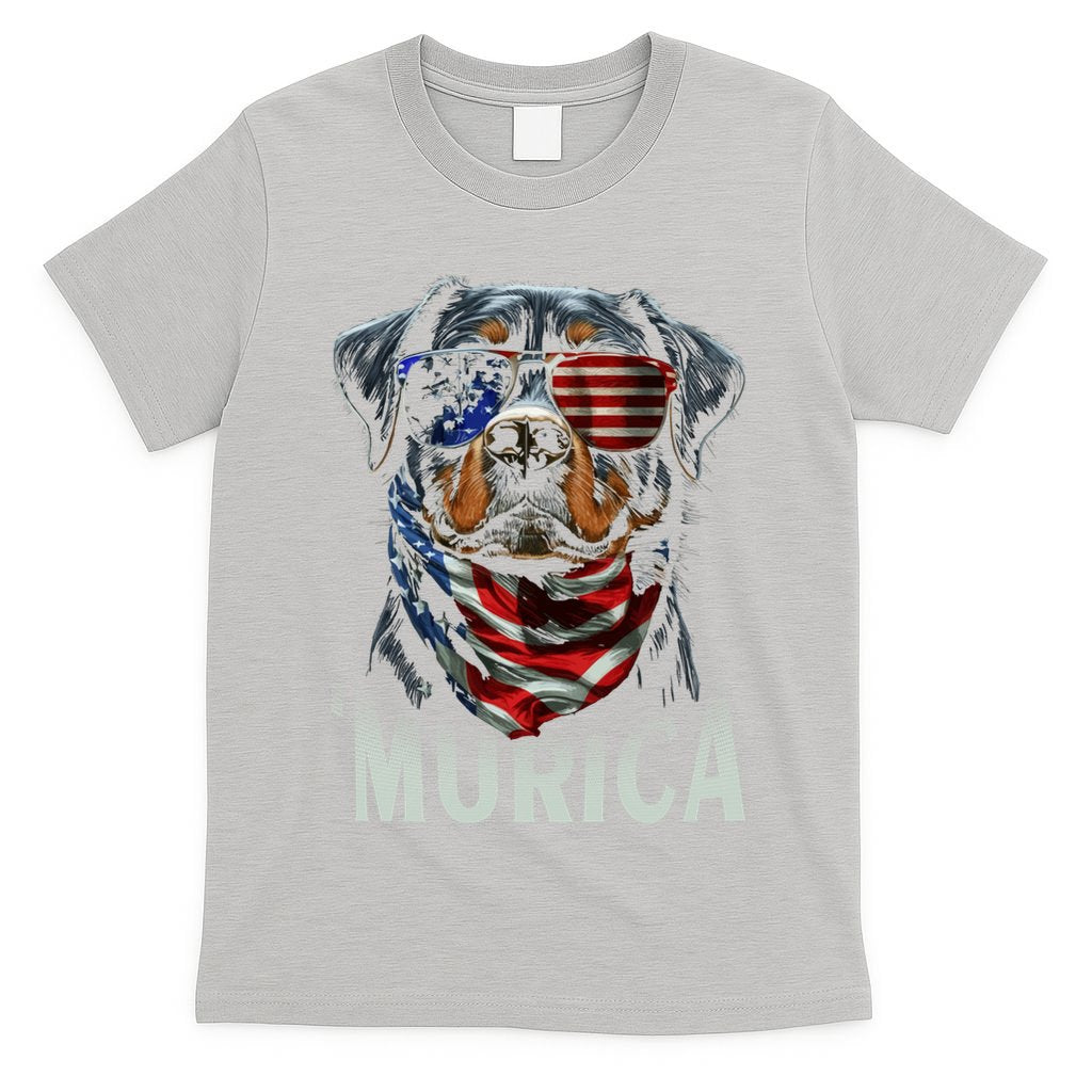 Murica Patriotic Rottweiler 4th Of July Dog T-Shirt