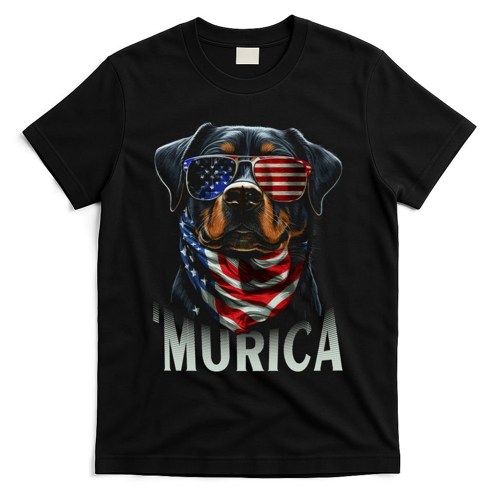 Murica Patriotic Rottweiler 4th Of July Dog T-Shirt