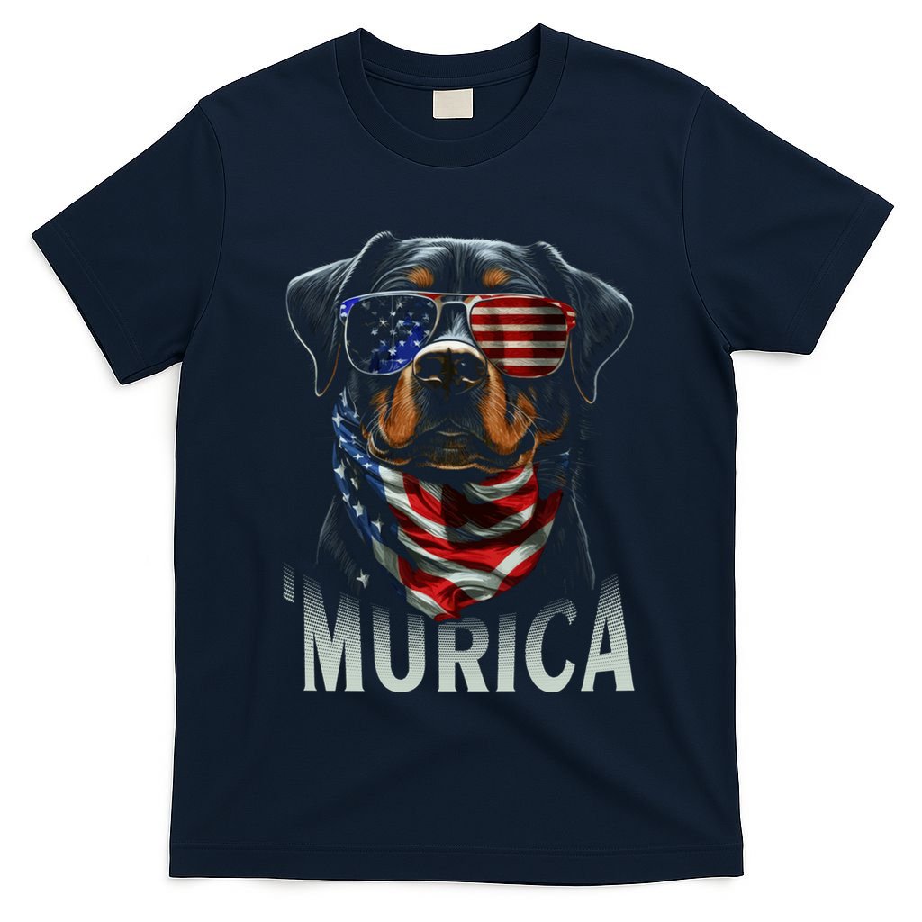 Murica Patriotic Rottweiler 4th Of July Dog T-Shirt