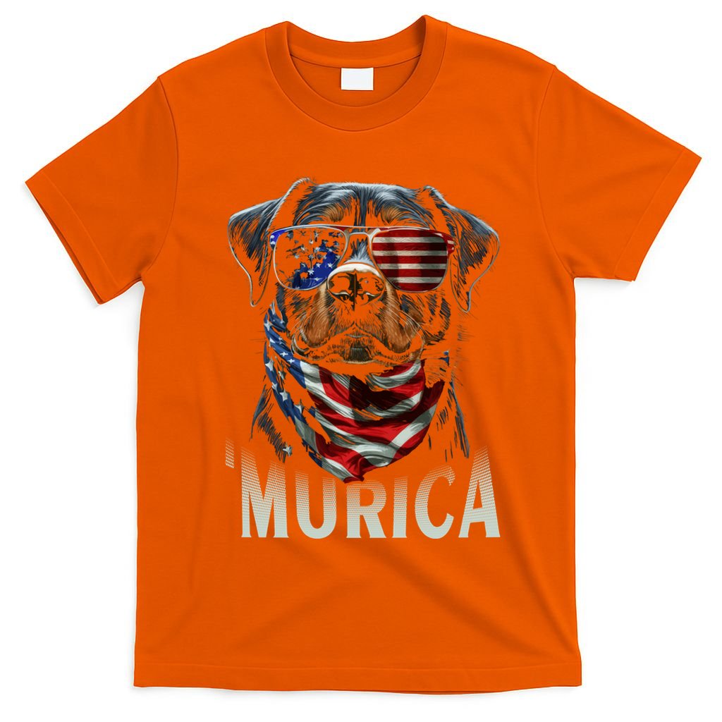 Murica Patriotic Rottweiler 4th Of July Dog T-Shirt