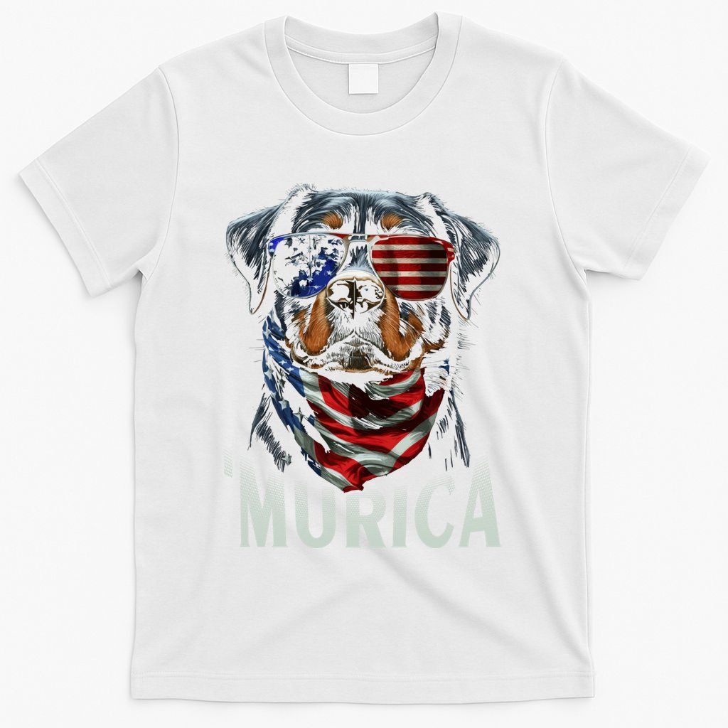 Murica Patriotic Rottweiler 4th Of July Dog T-Shirt