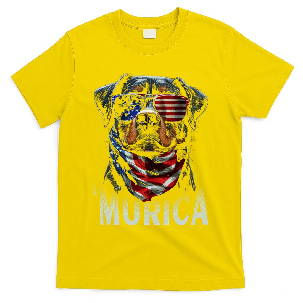 Murica Patriotic Rottweiler 4th Of July Dog T-Shirt