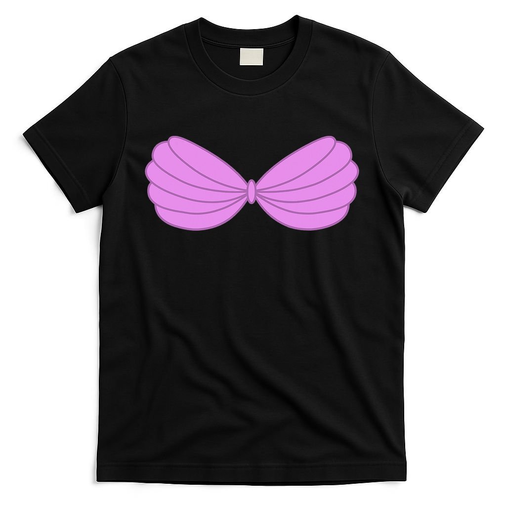 Mermaid Purple Seashell Bra Summer Funny Halloween T-Shirt