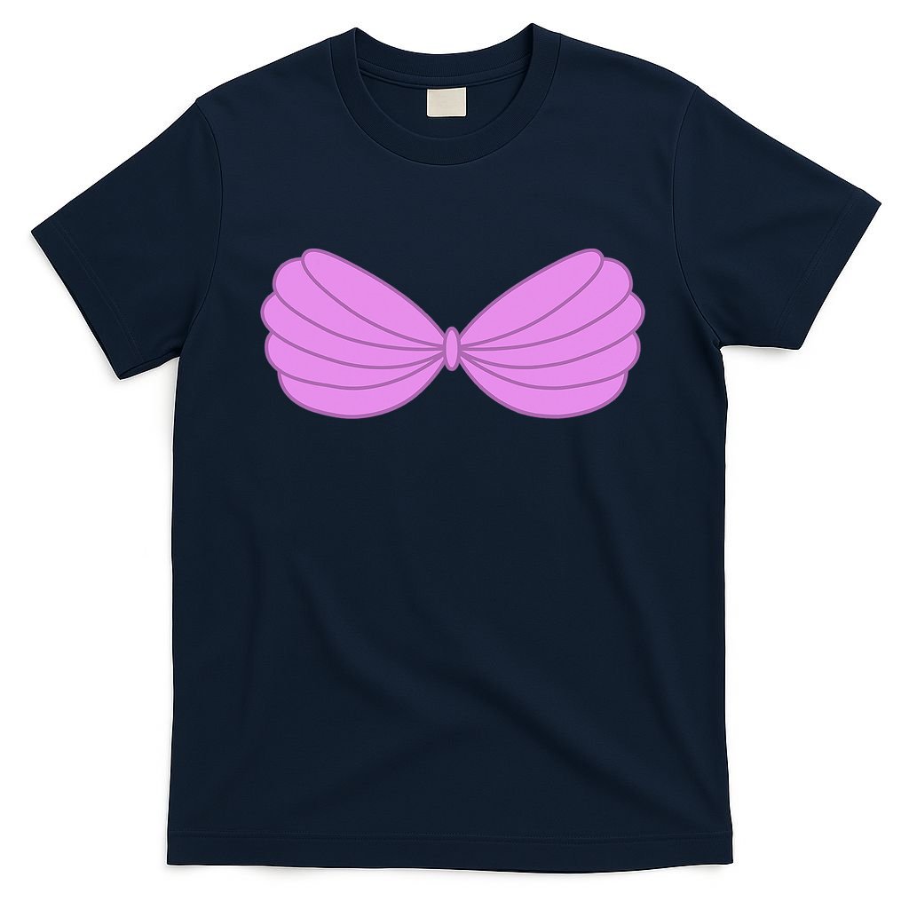 Mermaid Purple Seashell Bra Summer Funny Halloween T-Shirt
