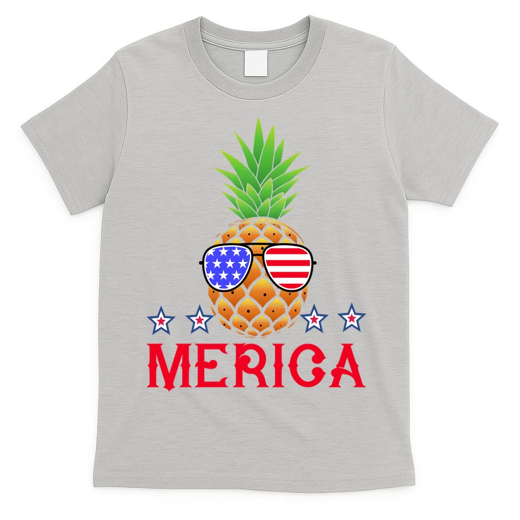 Merica Pineapple Shade Stars And Stripes Funny 4th Of July USA T-Shirt
