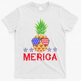 Merica Pineapple Shade Stars And Stripes Funny 4th Of July USA T-Shirt