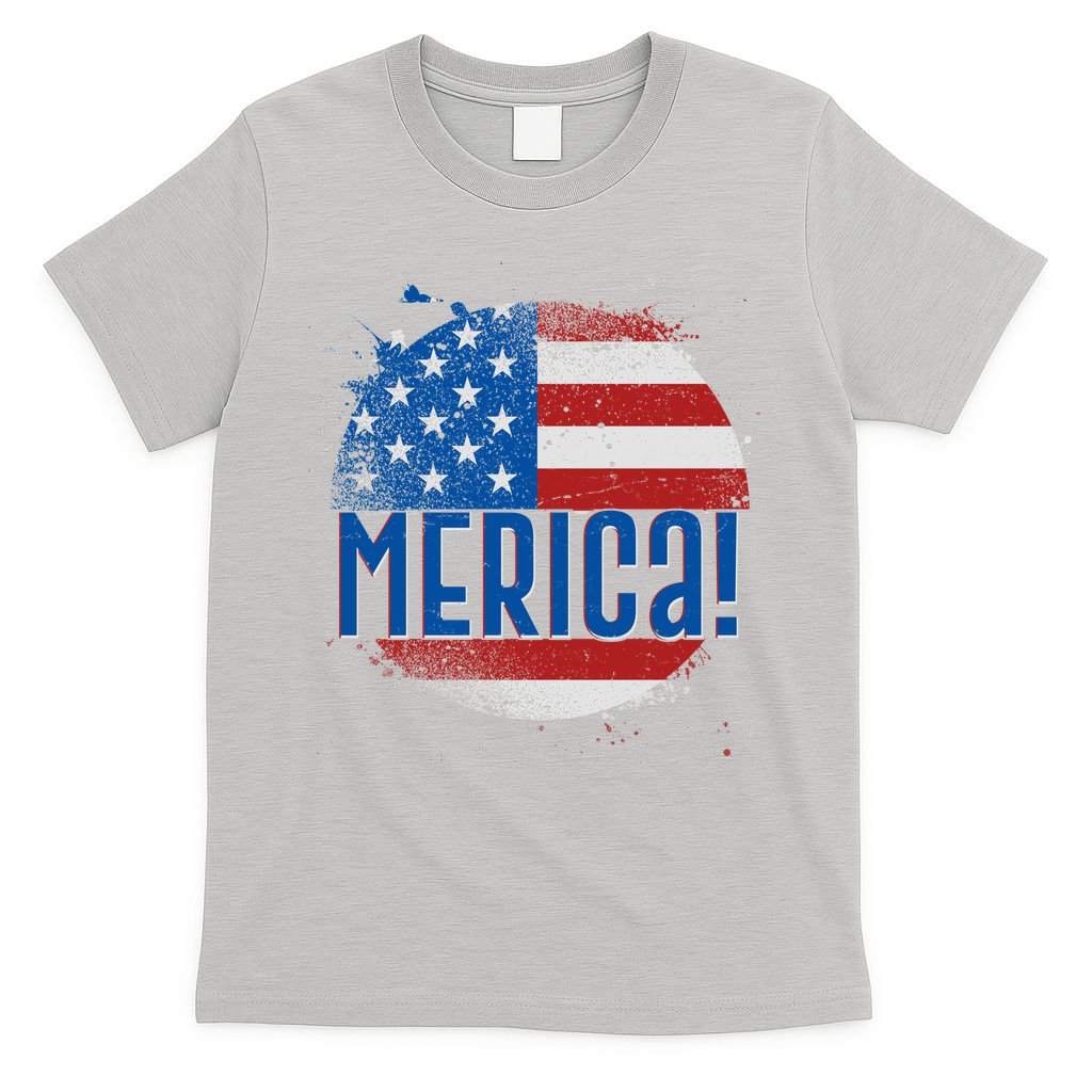 Merica Paint Splatter American USA Flag T-Shirt