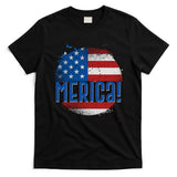 Merica Paint Splatter American USA Flag T-Shirt