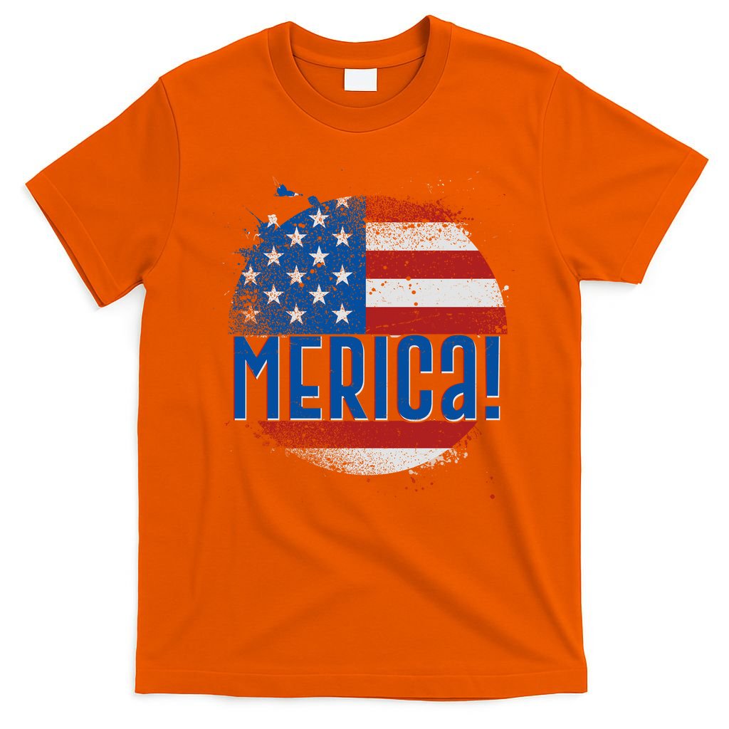Merica Paint Splatter American USA Flag T-Shirt