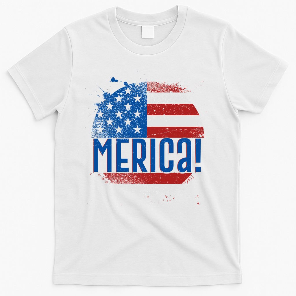 Merica Paint Splatter American USA Flag T-Shirt