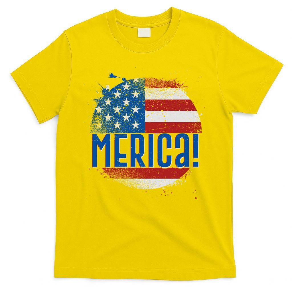 Merica Paint Splatter American USA Flag T-Shirt
