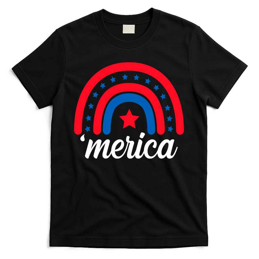 Merica Rainbow 4th Of July Celebration T-Shirt