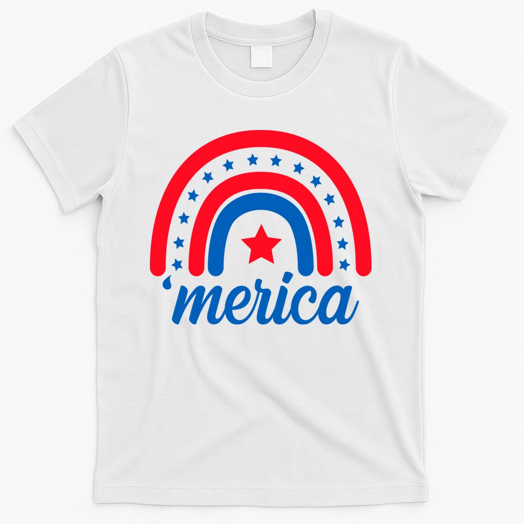 Merica Rainbow 4th Of July Celebration T-Shirt