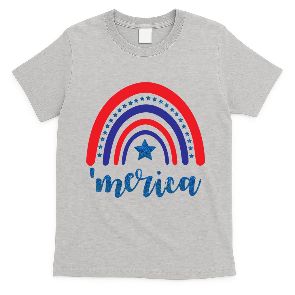 Merica Rainbow Patriotic 4th Of July T-Shirt
