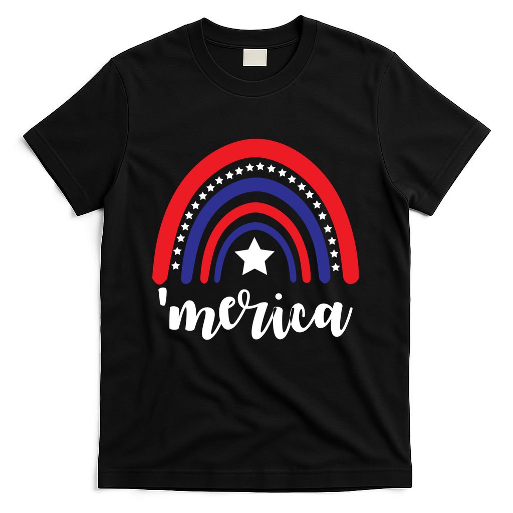 Merica Rainbow Patriotic 4th Of July T-Shirt