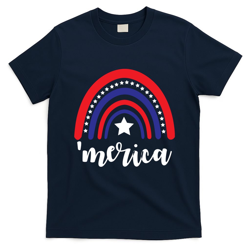 Merica Rainbow Patriotic 4th Of July T-Shirt