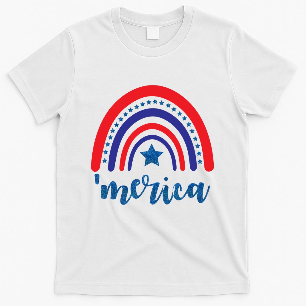 Merica Rainbow Patriotic 4th Of July T-Shirt