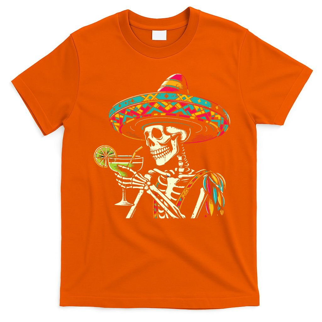 Mexican Skeleton Sombrero Cinco De Mayo Mexican Fiesta Party T-Shirt