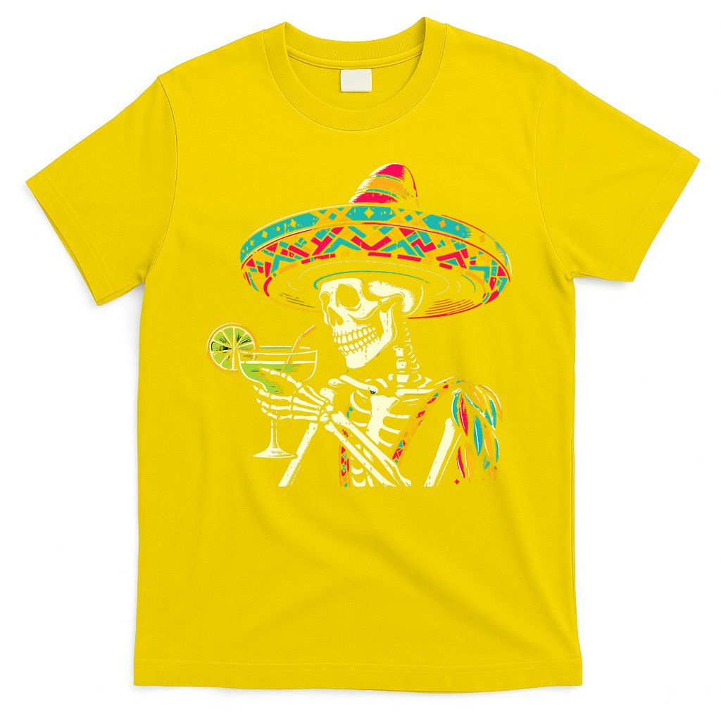 Mexican Skeleton Sombrero Cinco De Mayo Mexican Fiesta Party T-Shirt