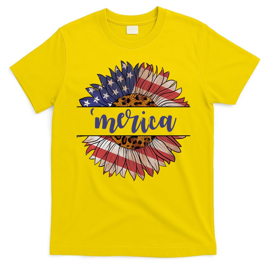 Merica Sunflower USA Vintage T-Shirt
