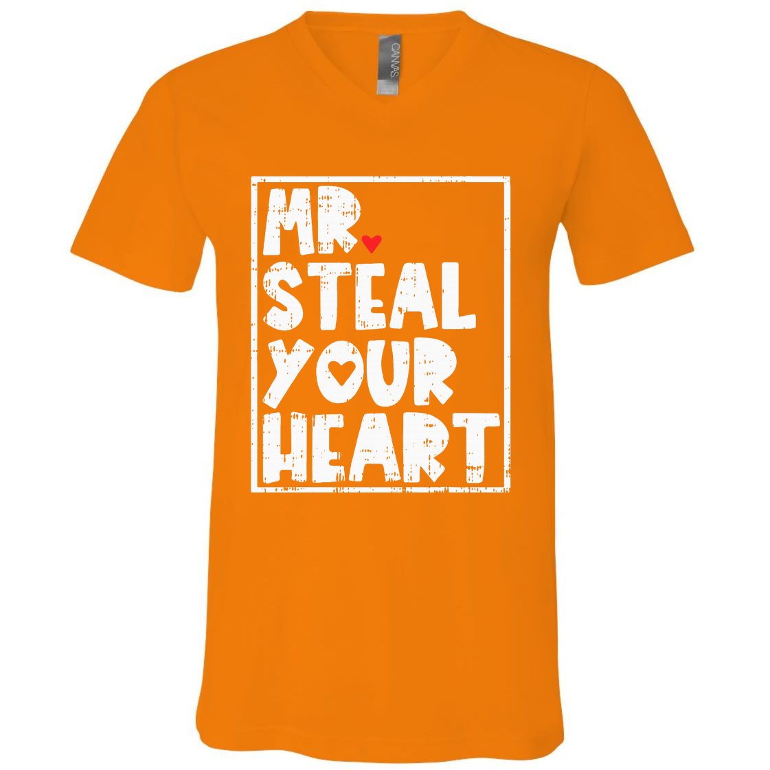 Mr Steal Your Heart Valentines Day Funny Vday V-Neck T-Shirt