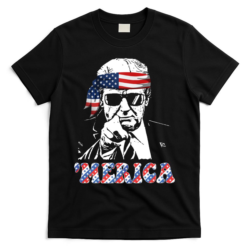 Merica Trump 4th Of July American Flag Festive T-Shirt